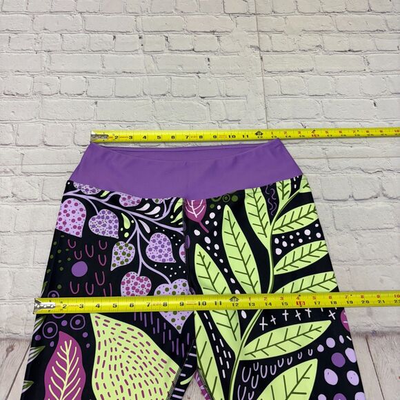 Loony Legs Women Leggings Size XL X-Large Colorful Artsy Floral D044 -9 - Picture 2 of 16